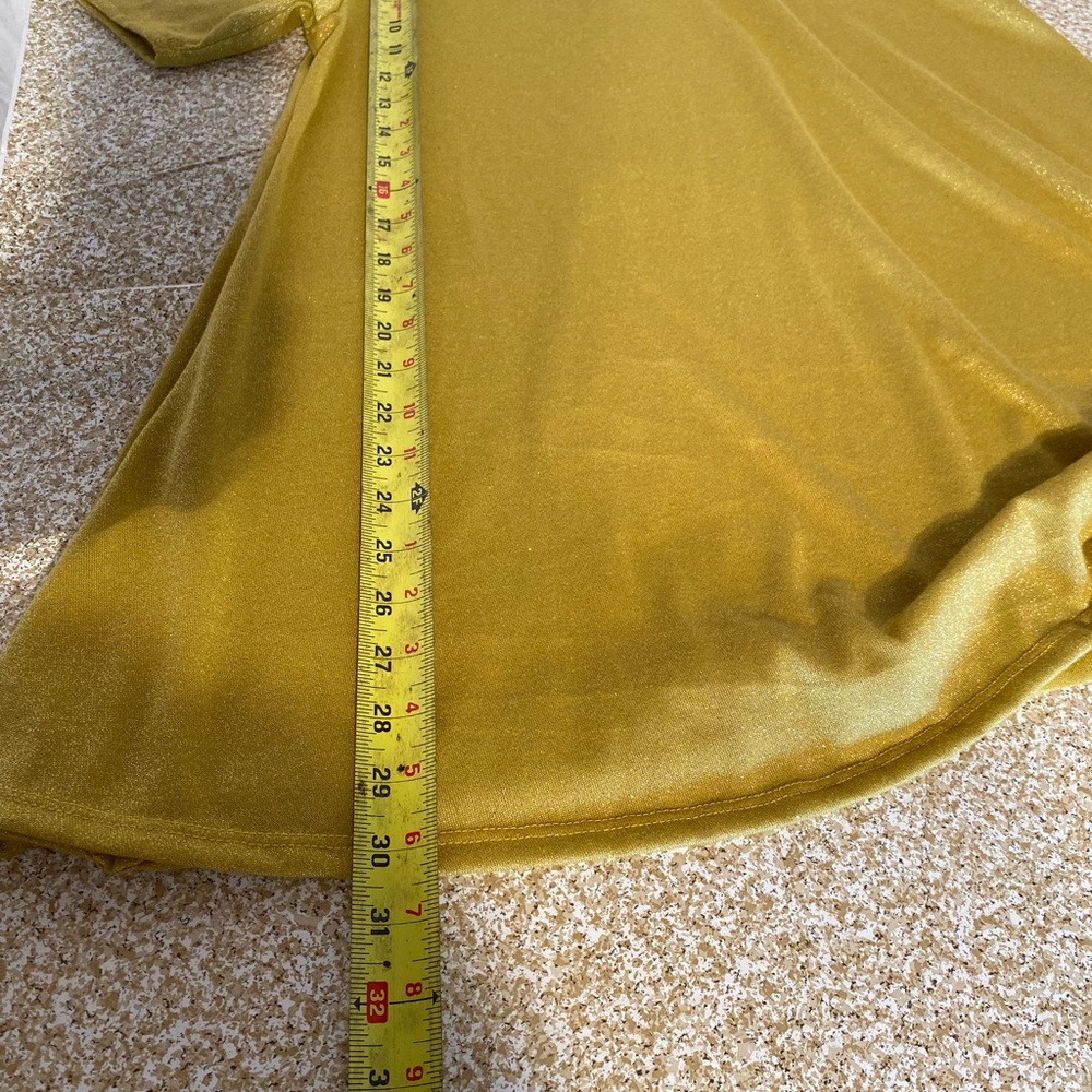 LulaRoe metallic yellow tunic dress top - Picture 5 of 7